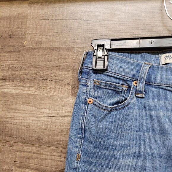 Madewell Distressed‎ High Riser Skinny Cut Edge Jeans Blue Womens Size 25 Denim - Picture 6 of 16
